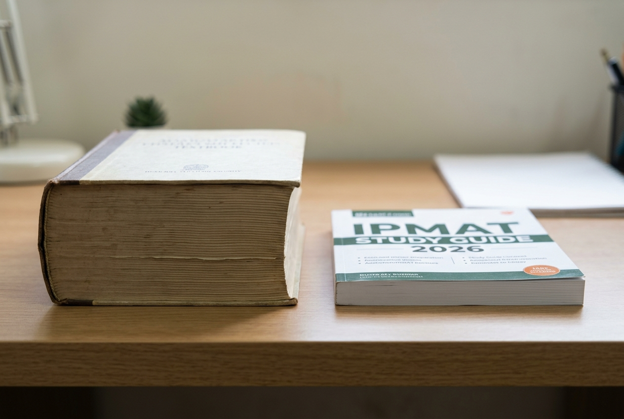 Comparing a massive, heavy textbook with a slim, focused study guide.