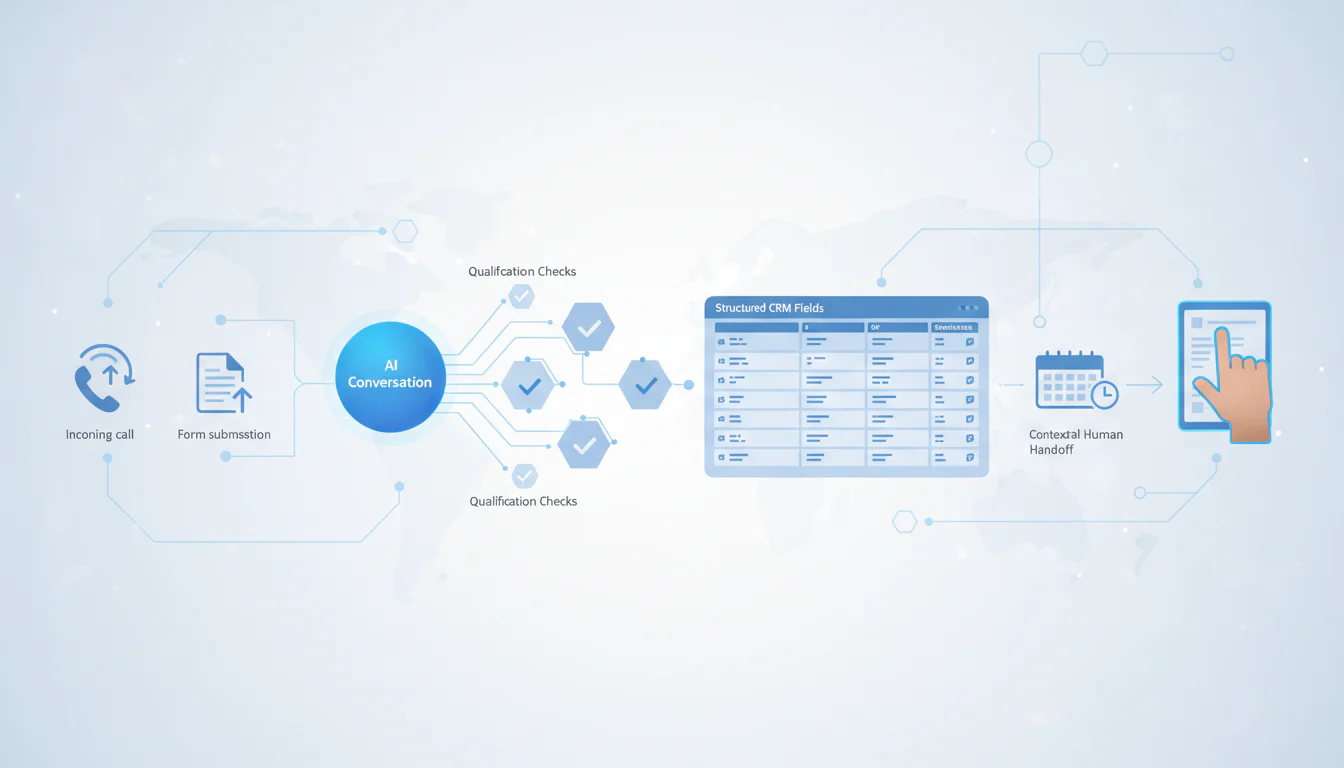 Voice qualification flow into structured CRM fields