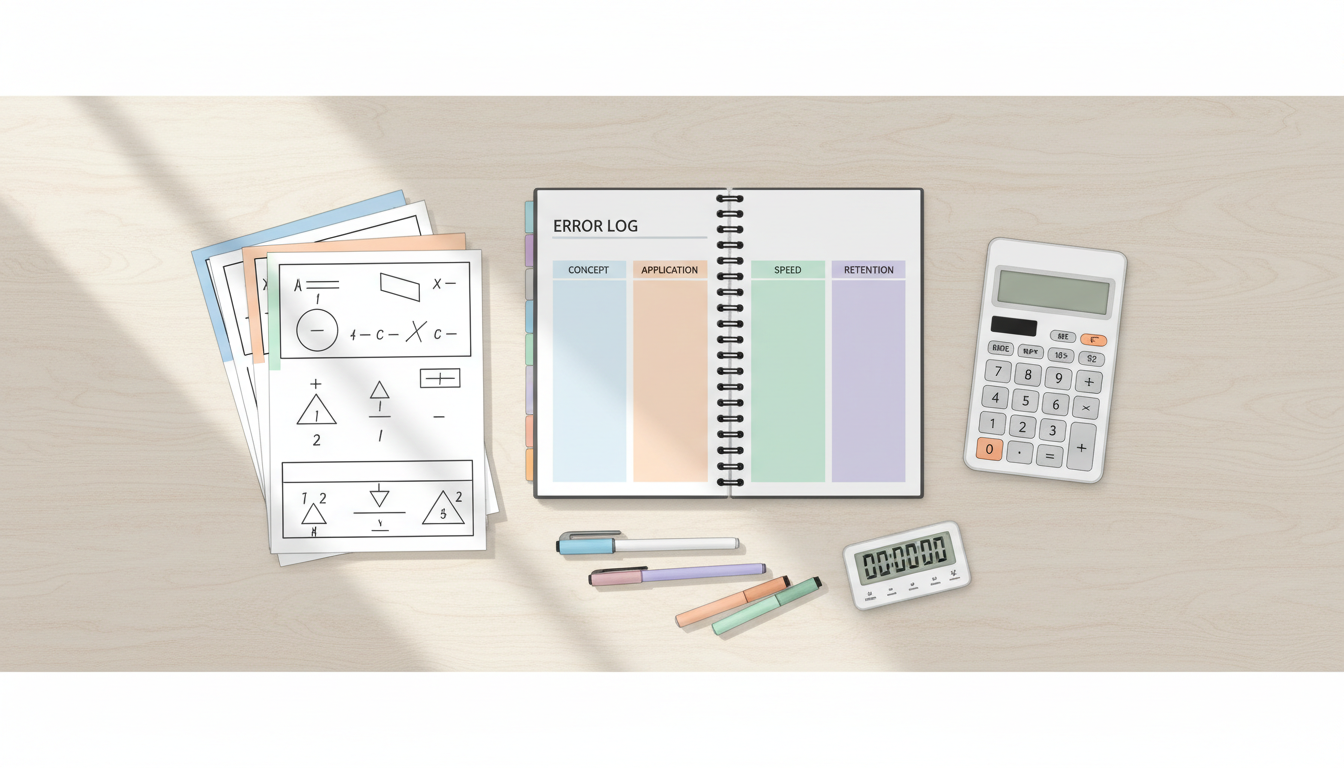 CMA error log and timed practice workflow