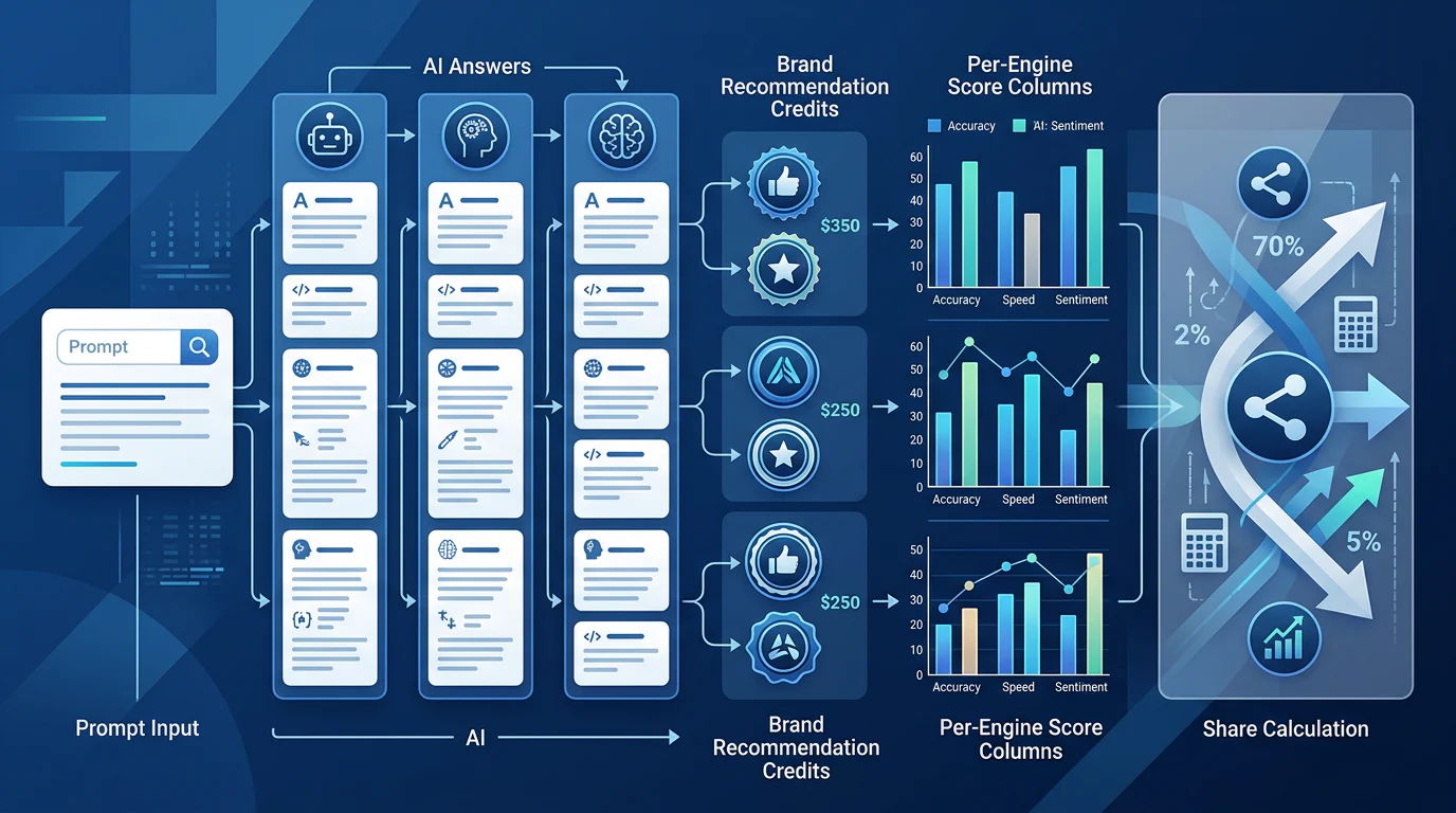 Formula and evidence trail for AI share of voice