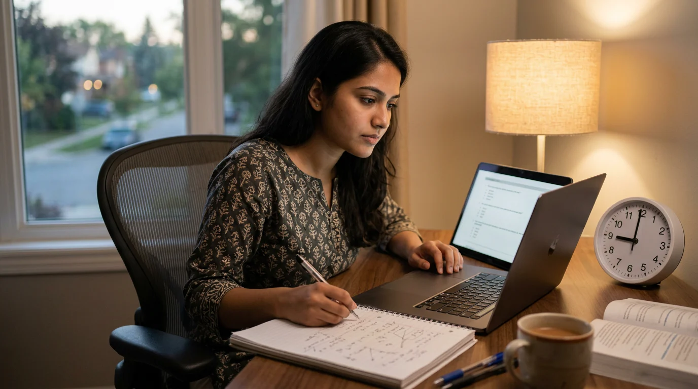 Student reviewing a digital practice test