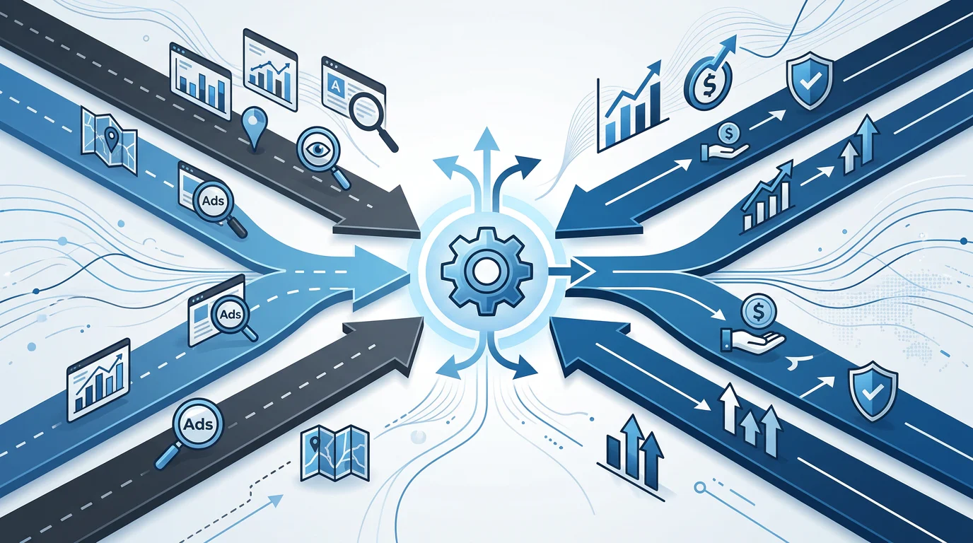 Evidence boundary between public ads and owned outcomes