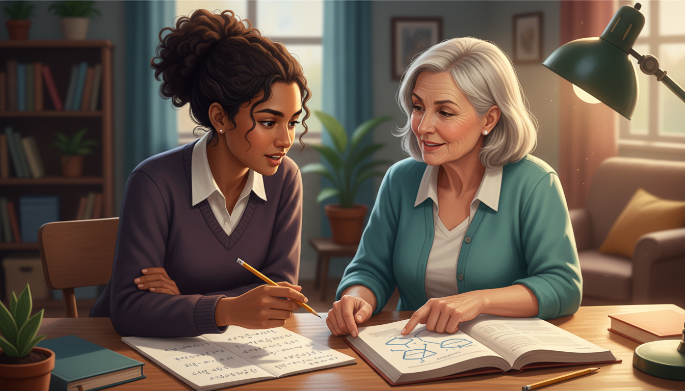Tutor guiding a student through a problem-solving workflow