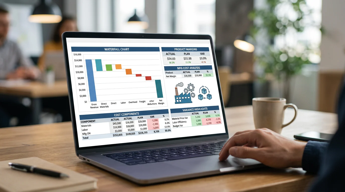 Product margin waterfall spreadsheet
