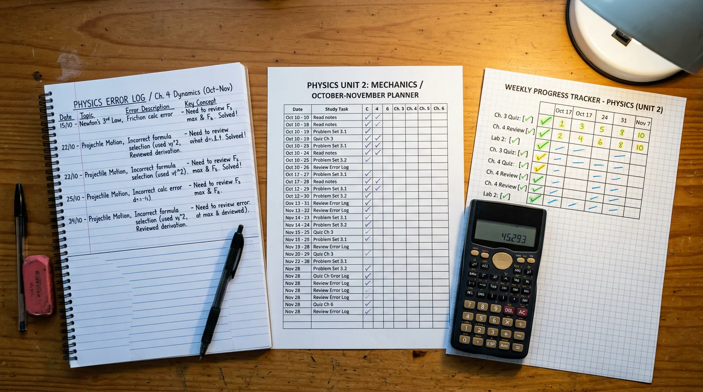 Physics bottleneck scorecard beside error log