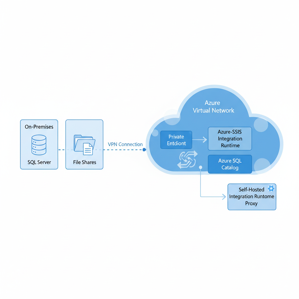 Private Azure-SSIS architecture