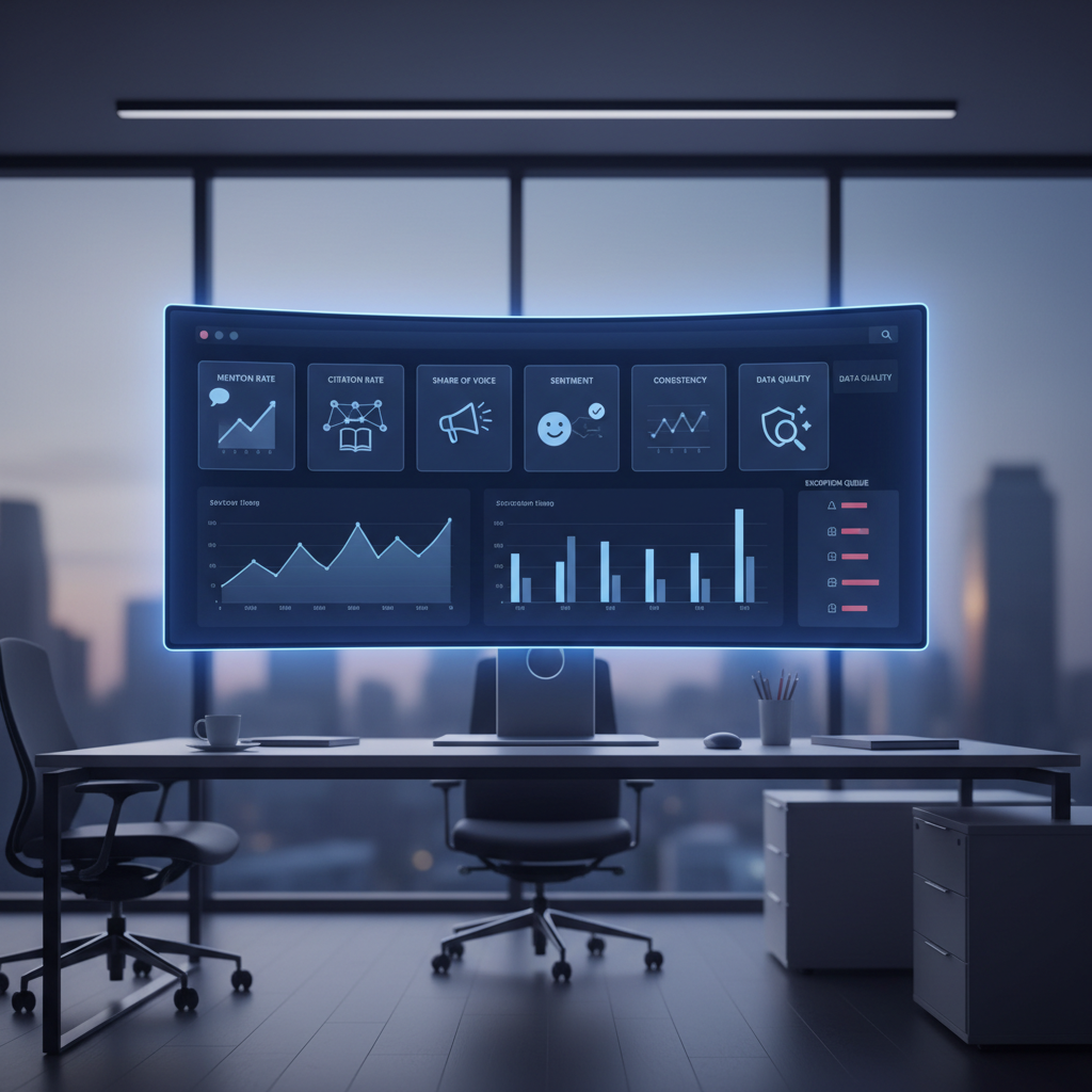 Executive AI visibility dashboard concept