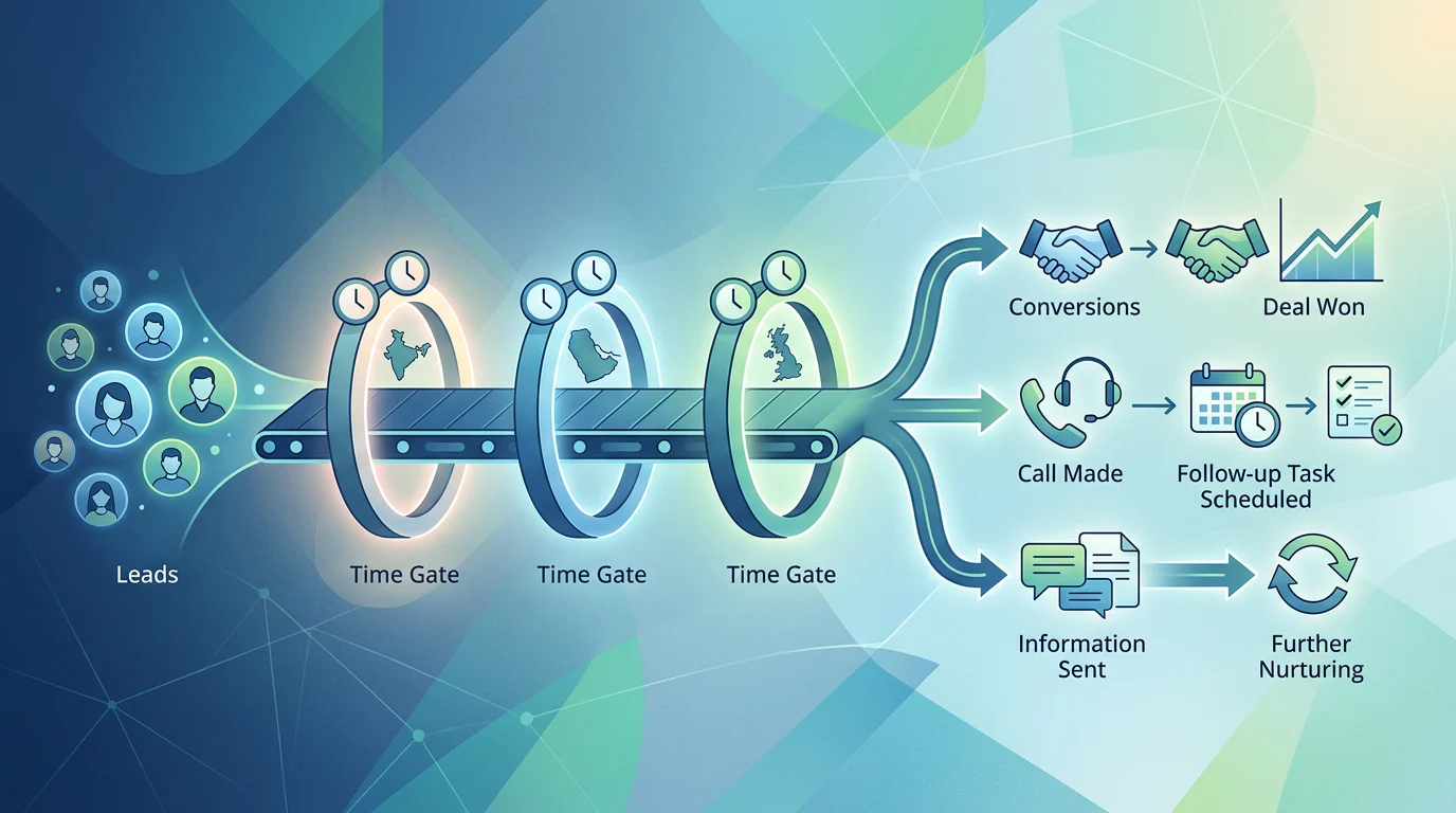 Sales workflow moving leads through local calling windows