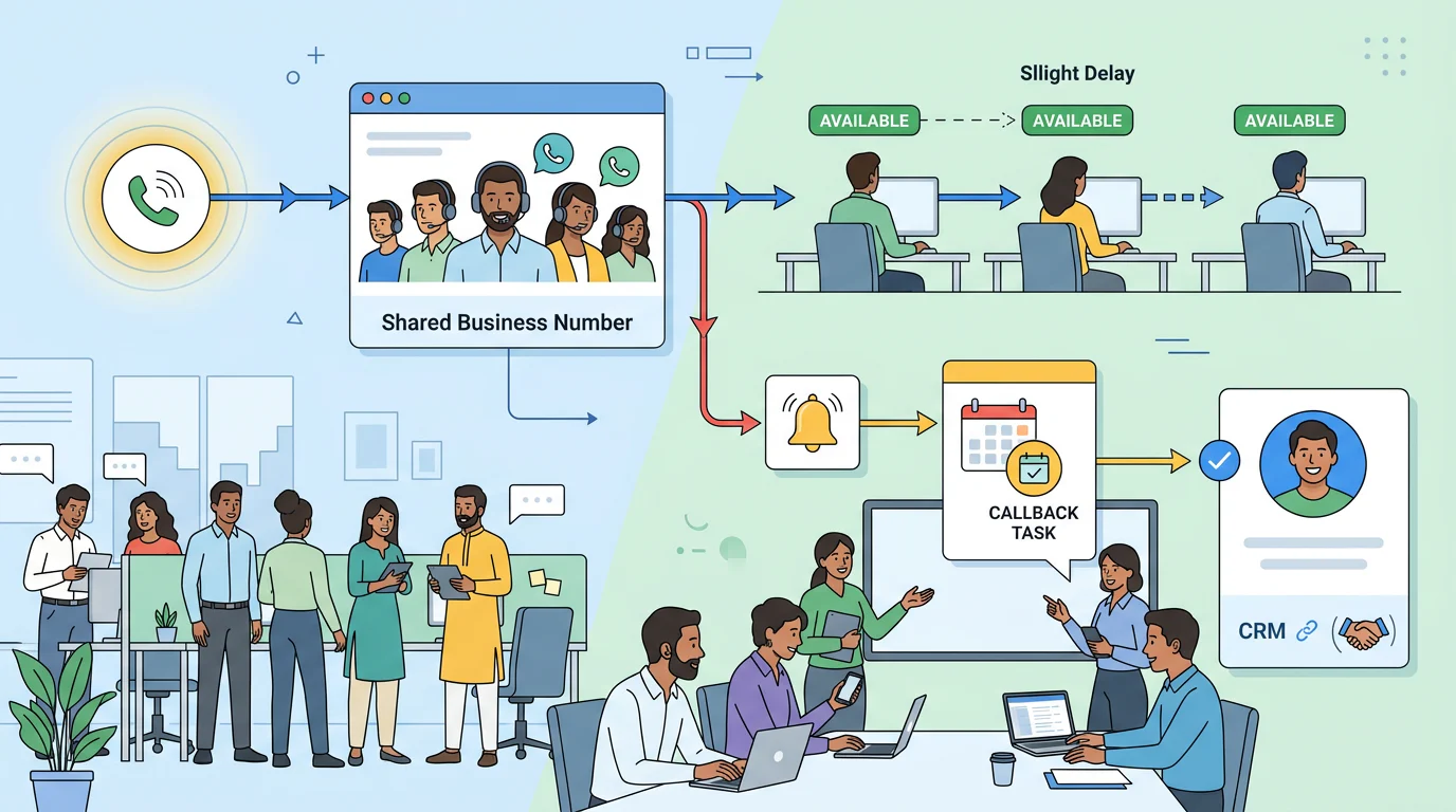 Missed call recovery workflow for a small call team