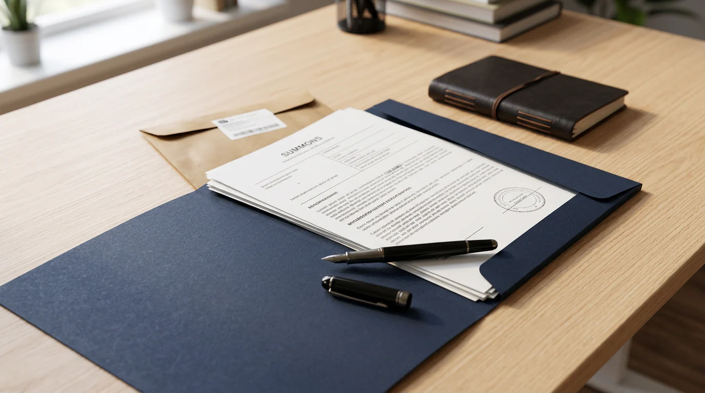 Organized divorce service paperwork and affidavit