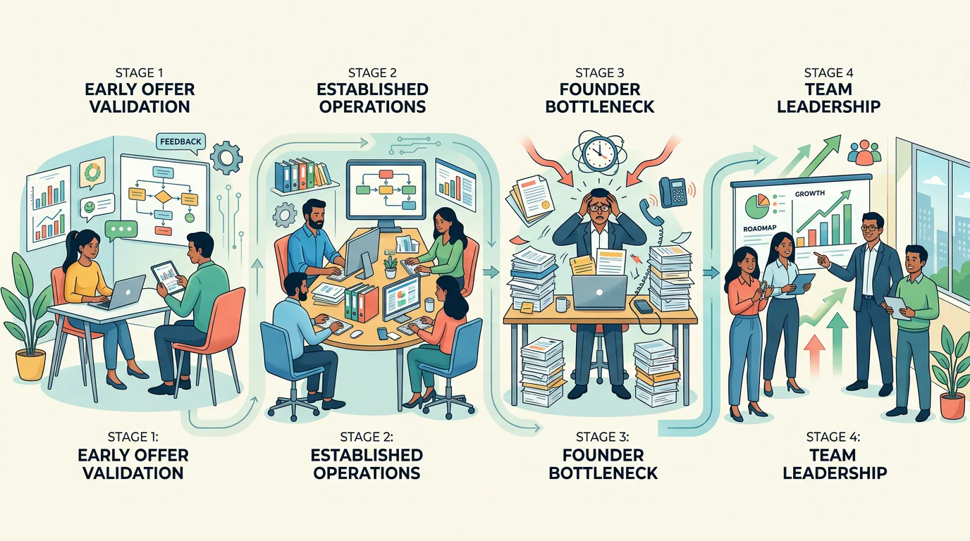 Four-stage service business growth rubric