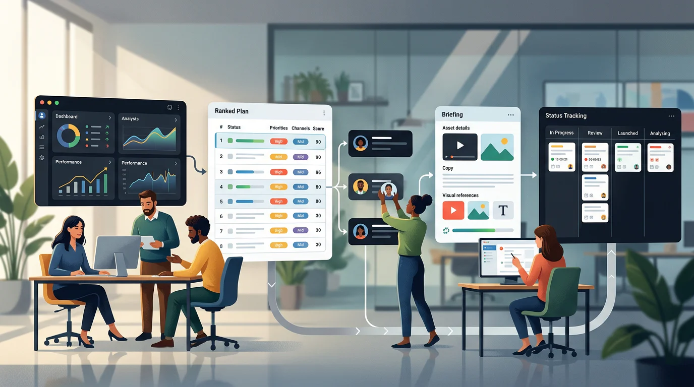 Monday creative-test delivery workflow