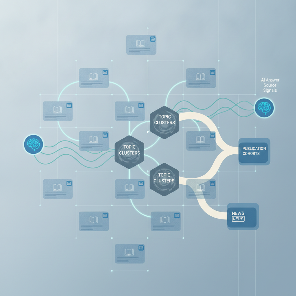 URL-level content scorecard mapped to topic clusters and publishing cohorts