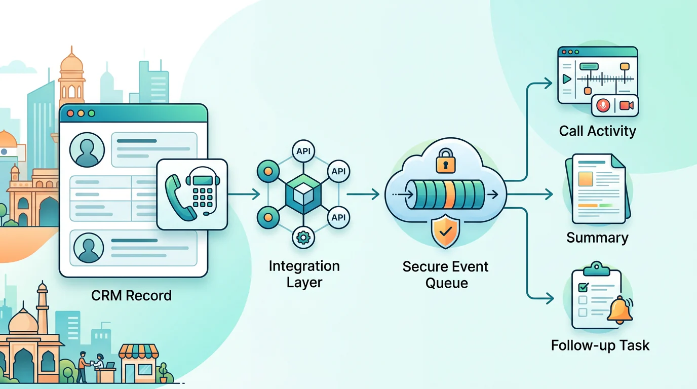 Bidirectional CRM and phone integration architecture