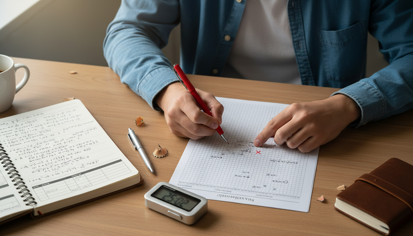 Student completing a mathematics readiness diagnostic
