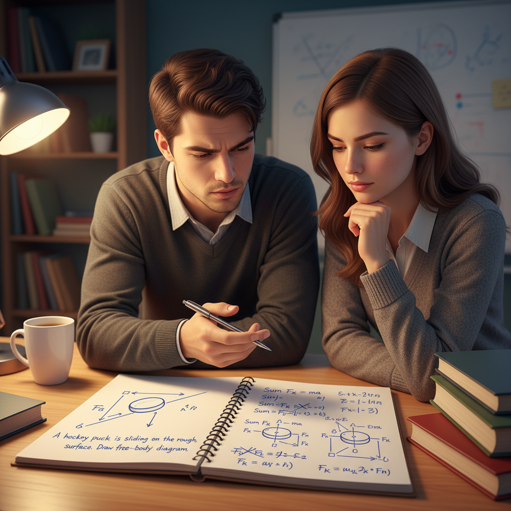Annotated mechanics doubt-solving conversation
