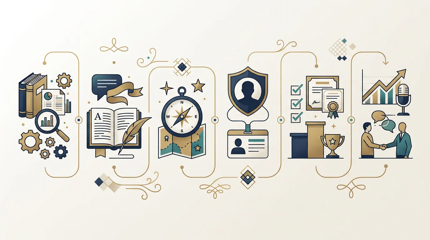 Six-stage roadmap from expertise to recognized authority