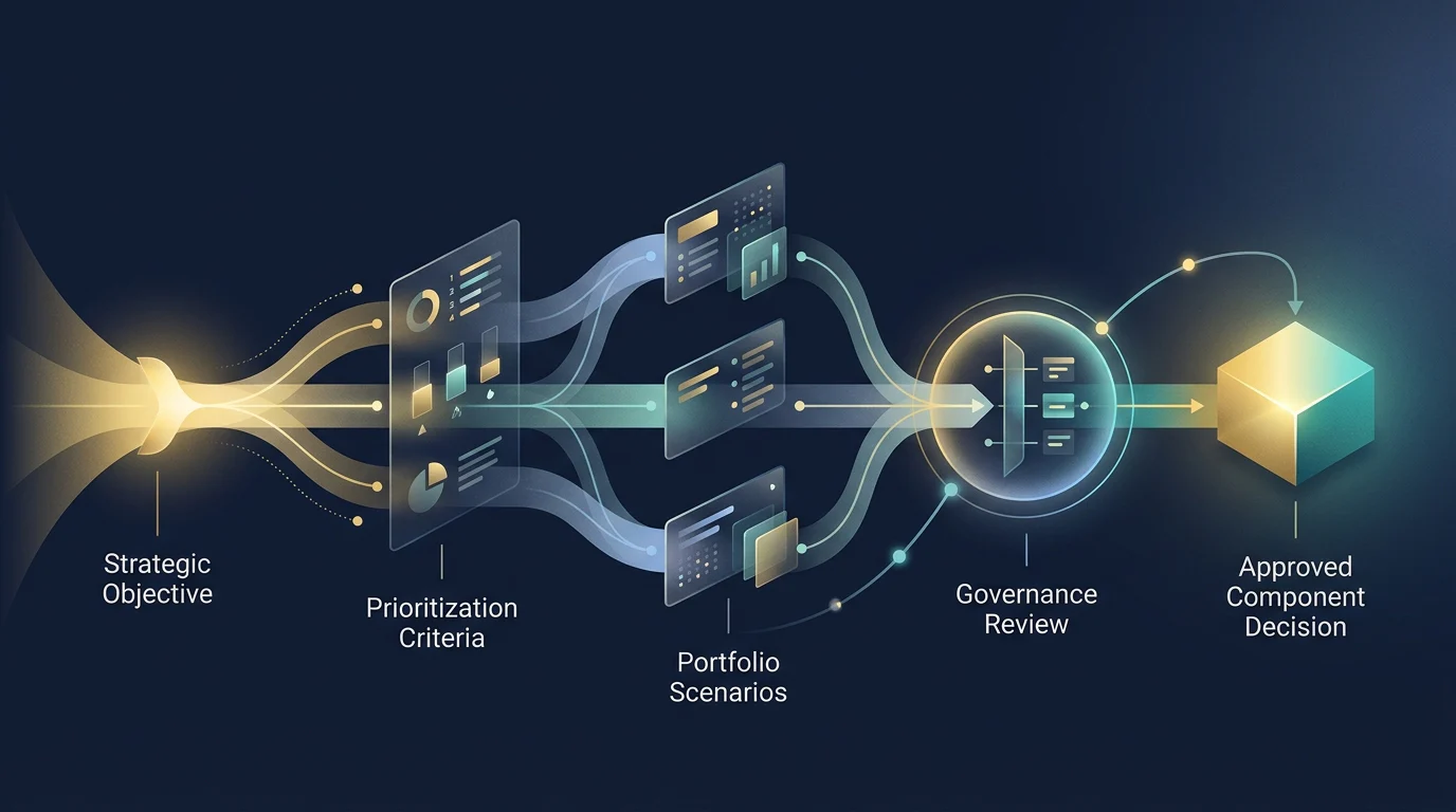 Portfolio evidence chain from strategy to decision
