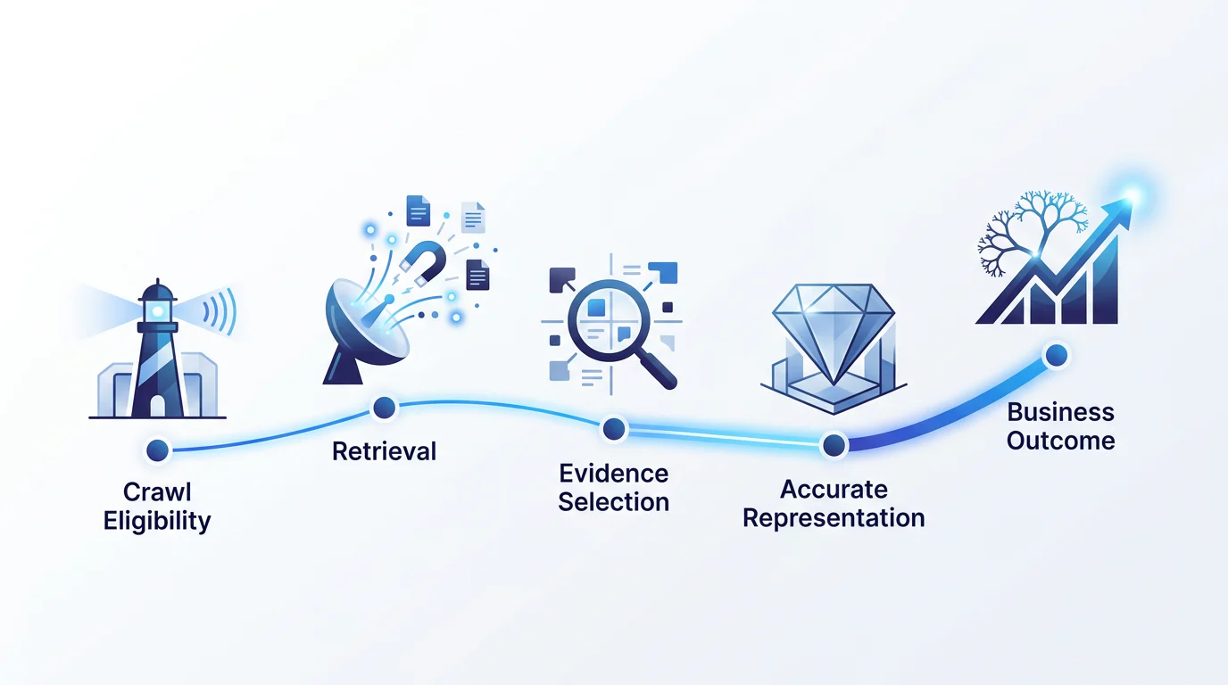 Five linked stages from technical eligibility to commercial outcome
