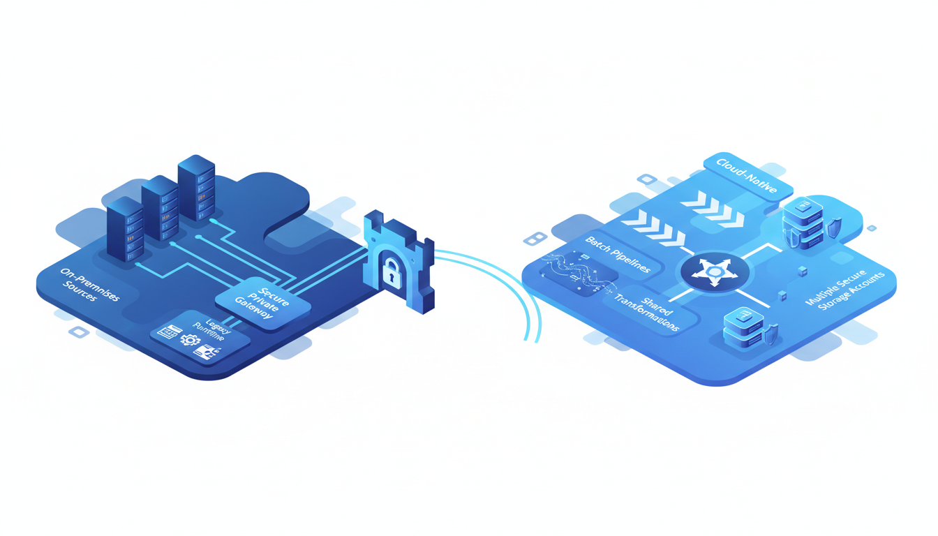 Transitional and cloud-native Azure data pipeline architecture