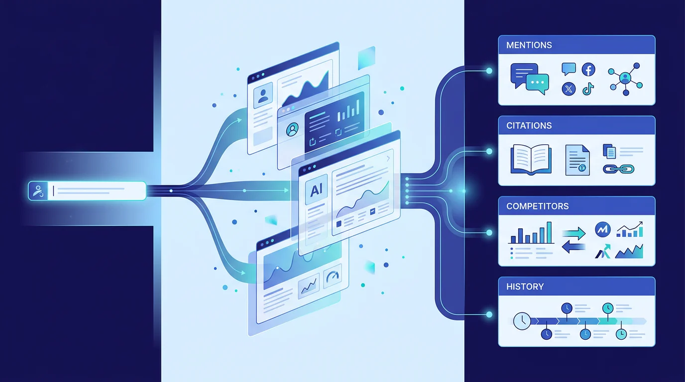 Prompt-to-evidence workflow for AI visibility tracking