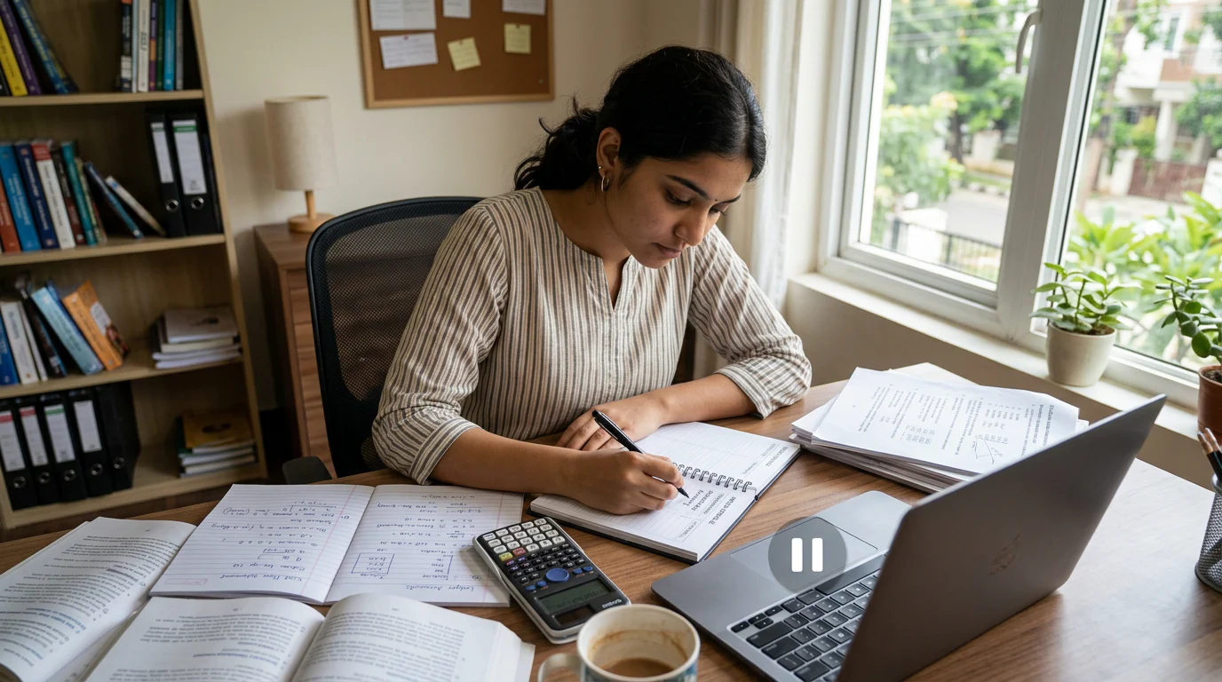 Foundation student building a weekly CA study routine