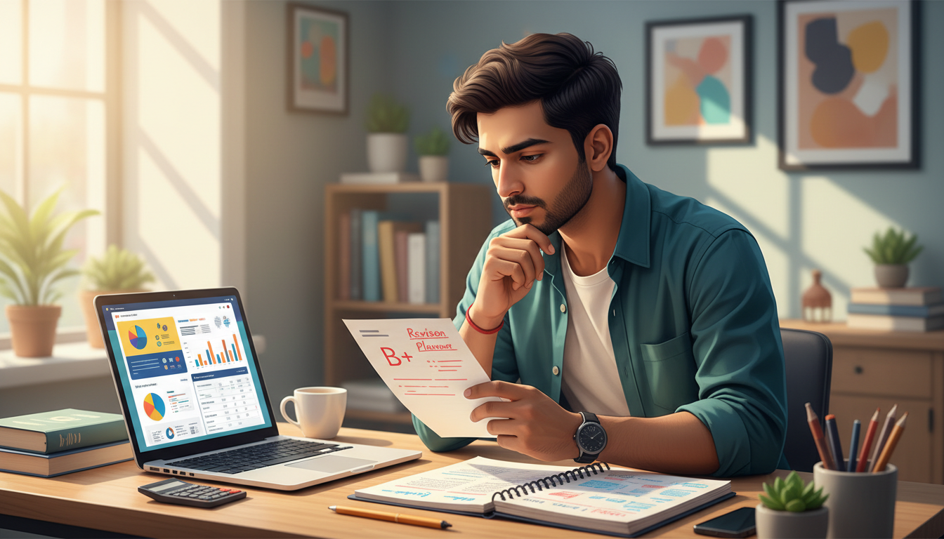 Candidate analysing mock exam performance