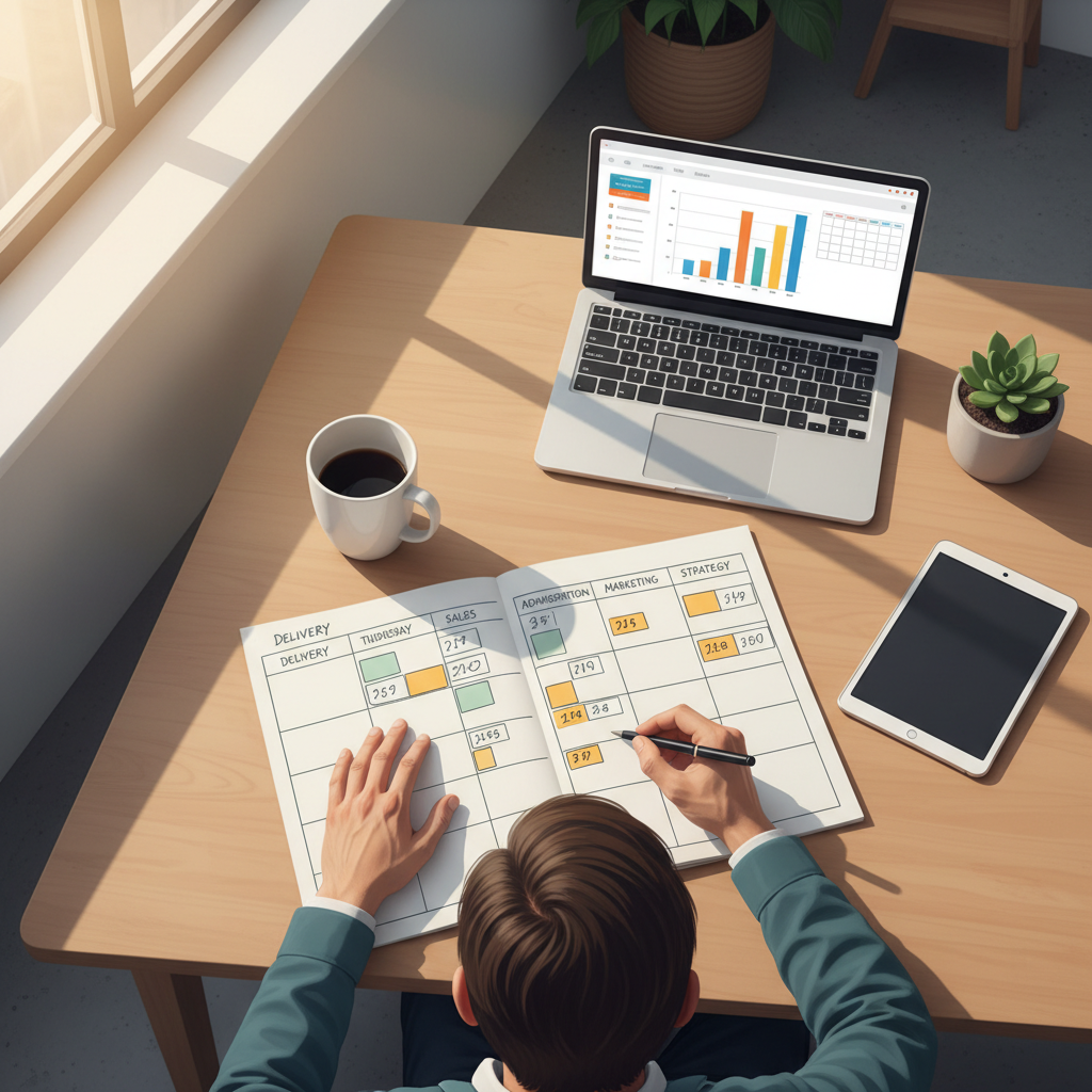 Founder conducting a time and capacity audit