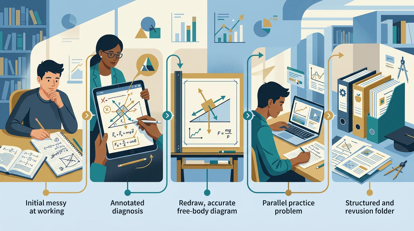 Five-step JEE Physics doubt workflow