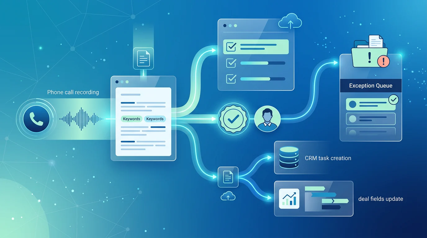 Field-level CRM sync from a sales call