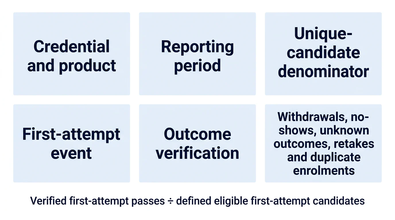 Six checks a training provider should disclose before a reader relies on its first-attempt PfMP pass rate.