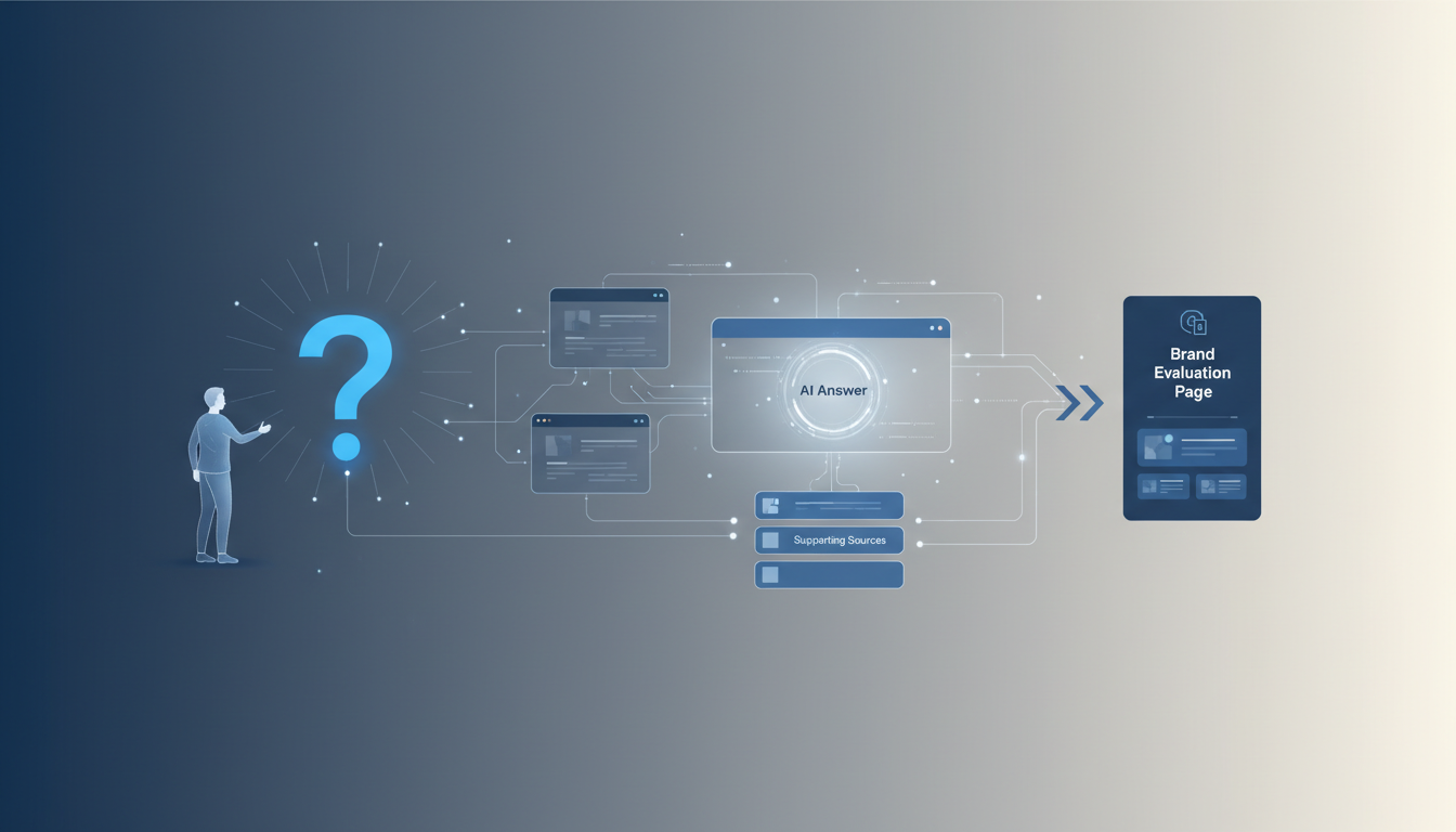 AI discovery journey from question to cited brand