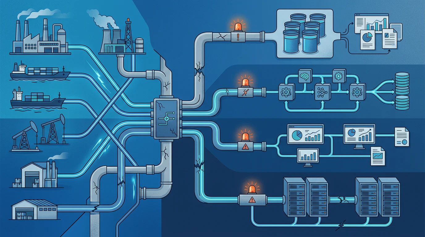 Before architecture showing disconnected BI engineering and ML data copies