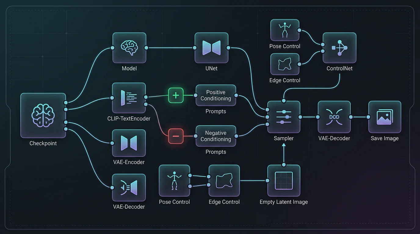 Local text-to-image node graph blueprint