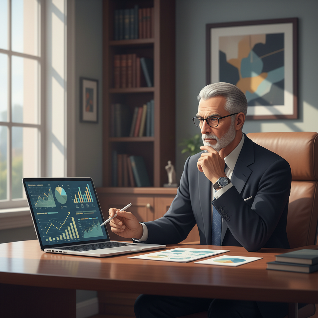 Executive reviewing compensation and program performance data