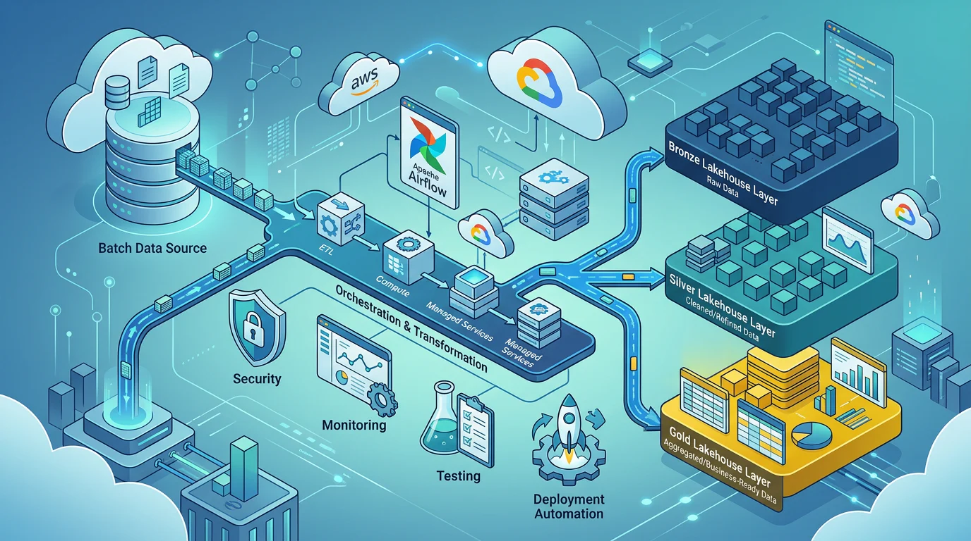 Connected batch pipeline and lakehouse architecture