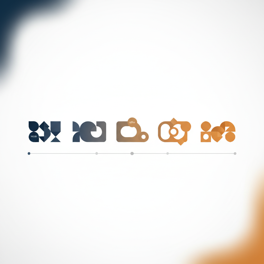 Timeline showing an ad hook and offer evolving across several observation dates