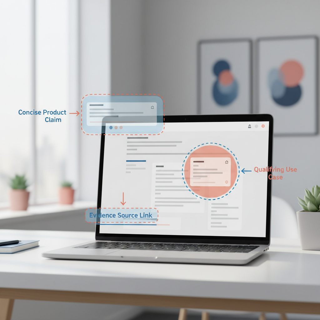 Product page claim layer wireframe