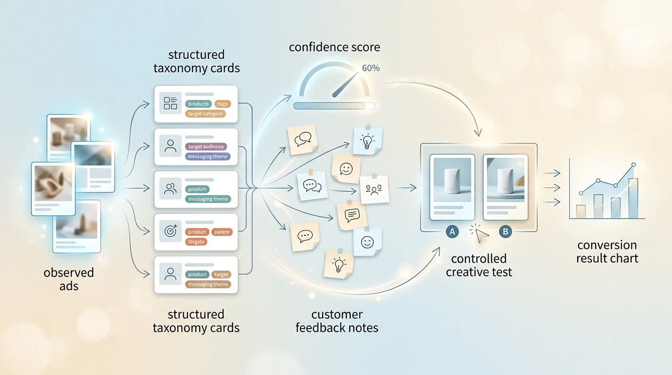 Evidence-ranked creative test workflow