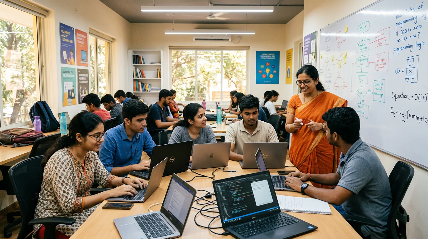 Hybrid learning centre with online and classroom support