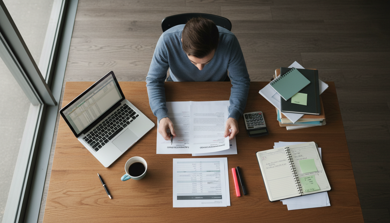 Working professional reviewing CMA case practice