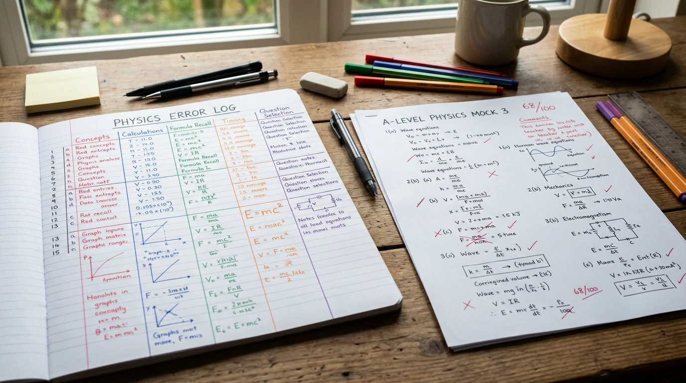 Physics mock error log and targeted drill workflow