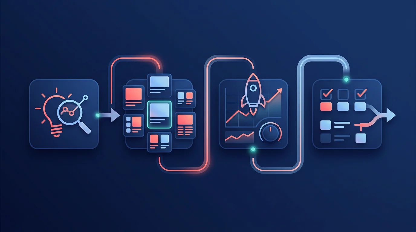 Four-stage creative testing workflow