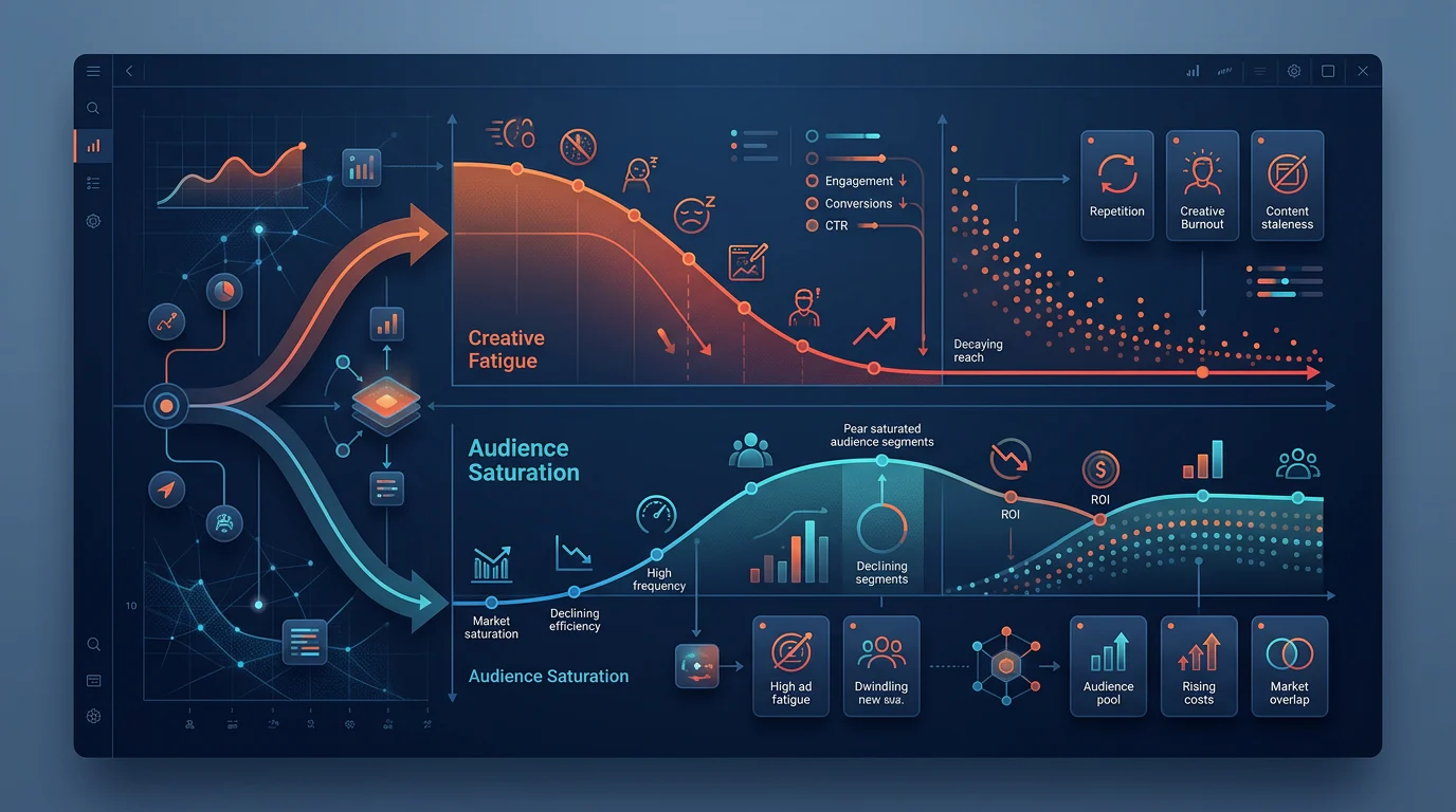 Ad fatigue and audience saturation decision matrix