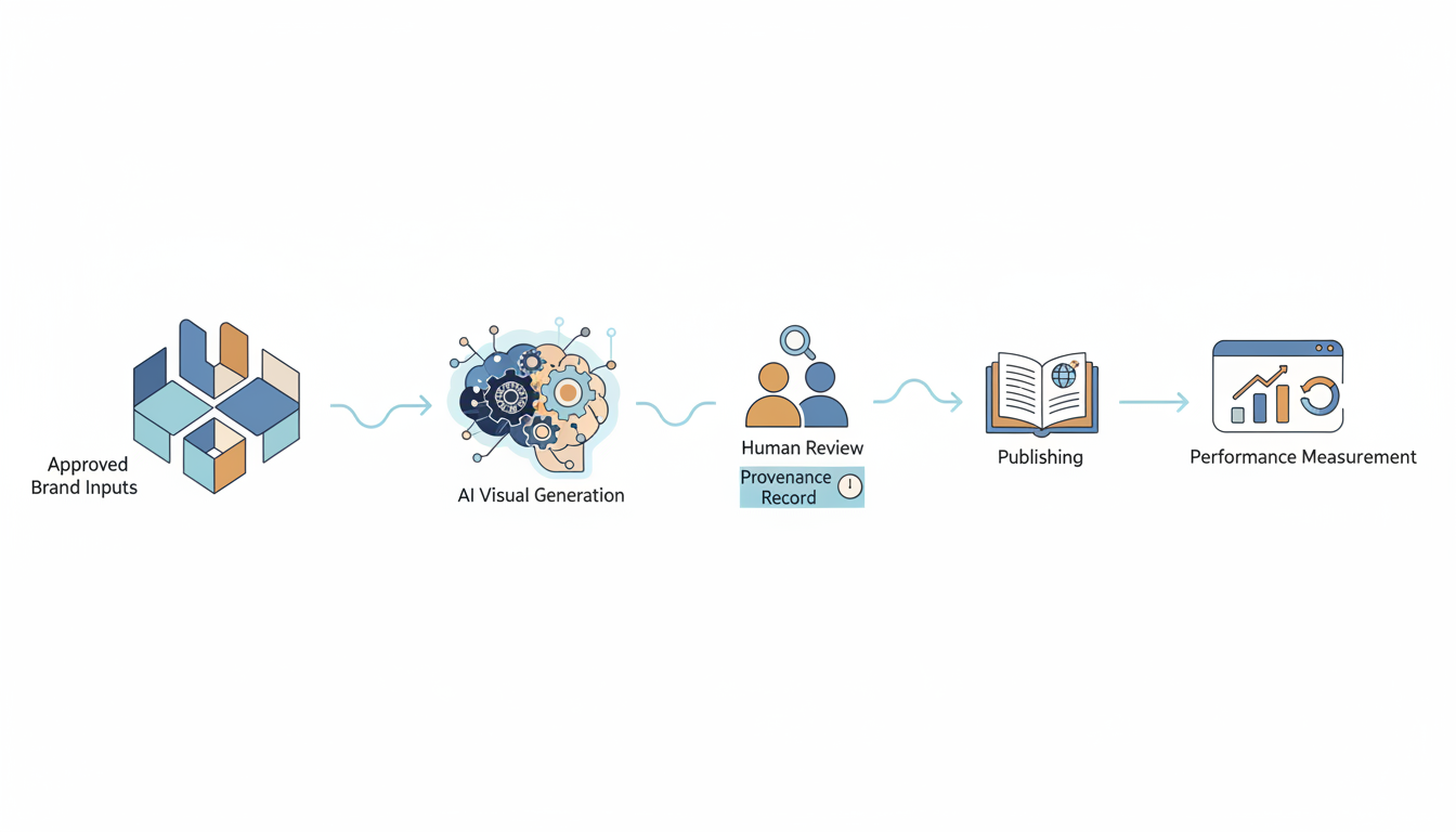 Governed AI visual-content workflow