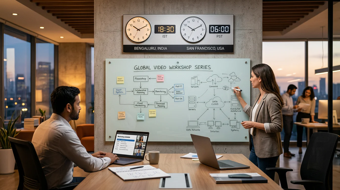 Time zone planning board for India and United States cloud migration cohorts