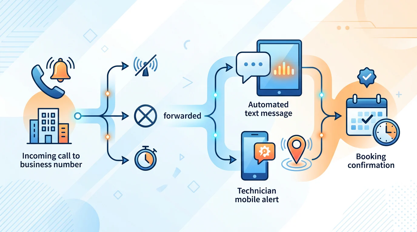 Five-step HVAC missed-call workflow