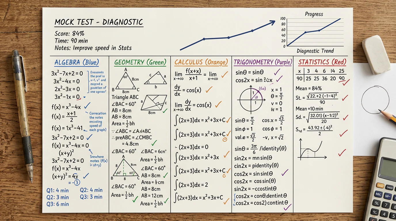 Five-bucket mock-test diagnosis worksheet