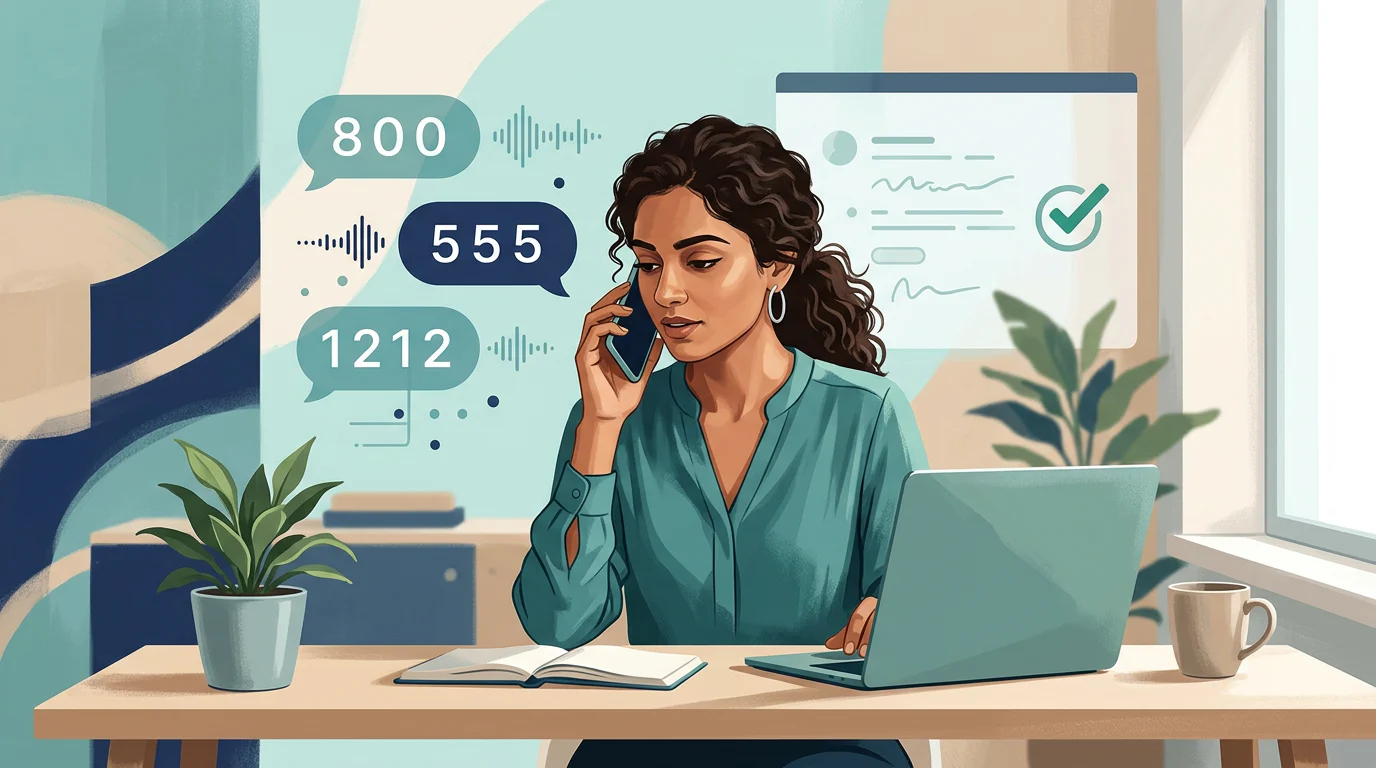 Caller confirming a grouped phone number with an AI agent