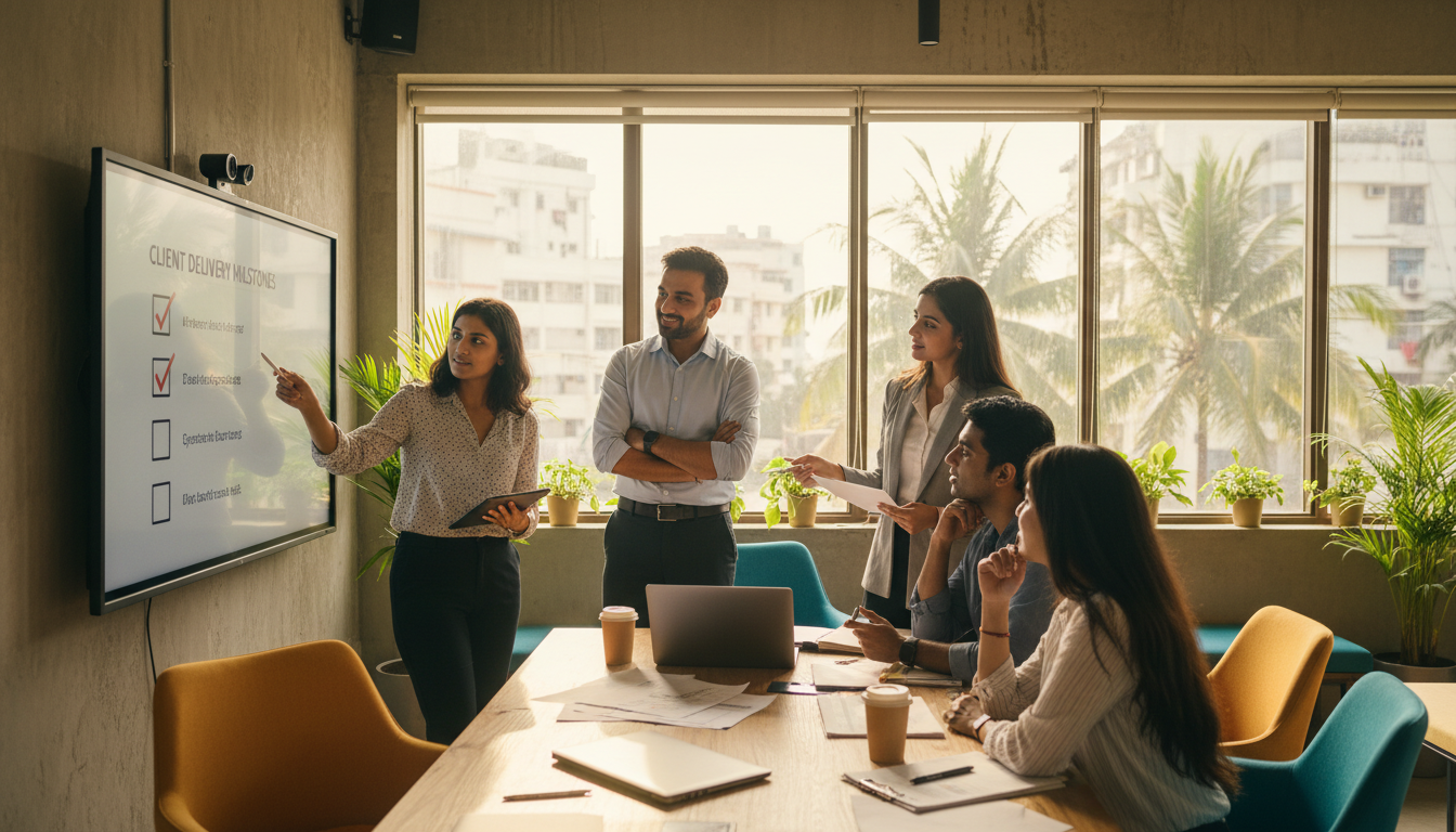 Staged delegation in a service business